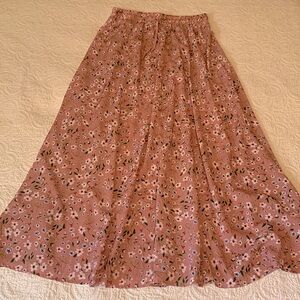 Bluetime Pink Ditsy Floral Maxi Skirt